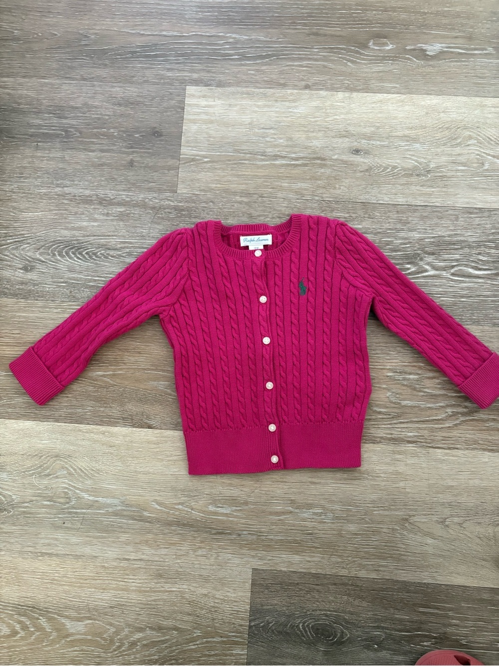 Ralph Lauren Fuchsia Cable Knit Cardigan